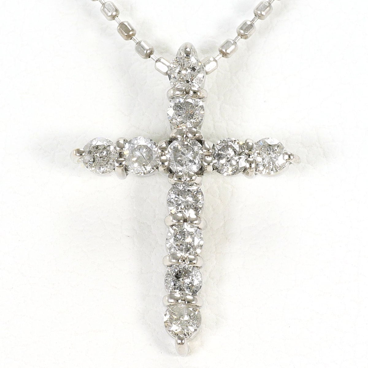 K18 18金 WG ホワイトゴールド ネックレス ダイヤモンド 0.3 ct 総重量約1.9g 約40cm 中古