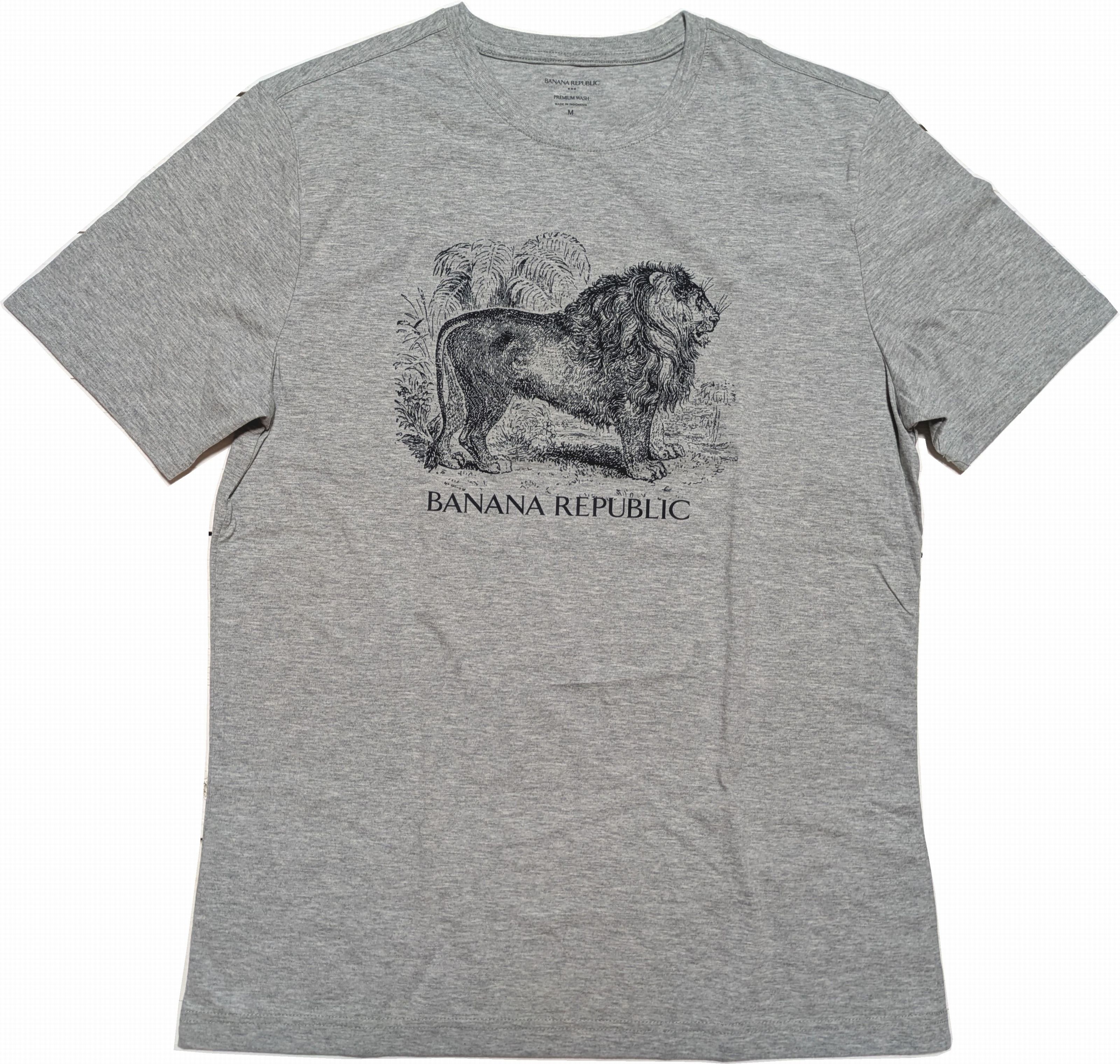 半袖 プリント Tシャツ グレー メンズ BANANA REPUBLIC 097