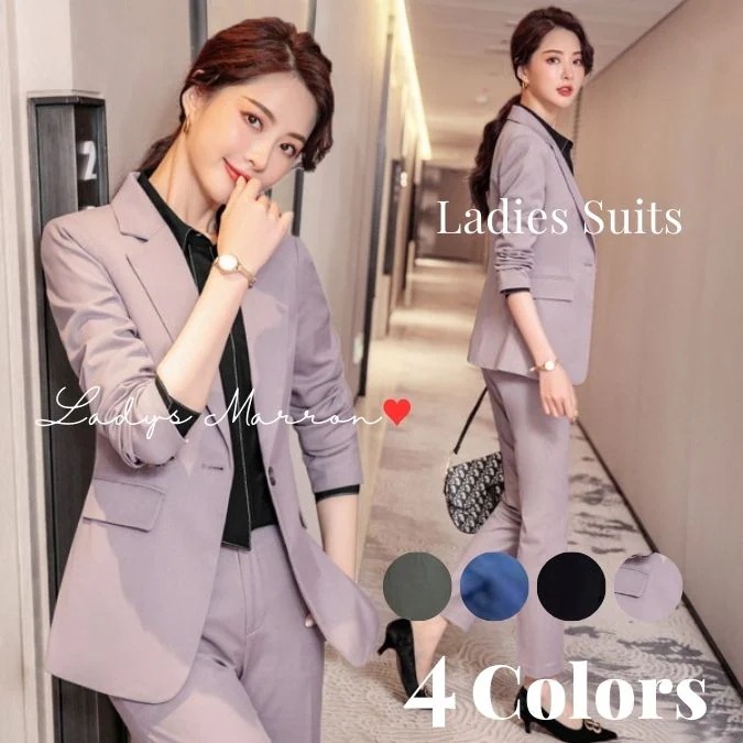 【急速出荷 2025年新作】ビジネススーツ パンツスーツ レディース 上下 レディーススーツ 大学生 かっこいい 女性スーツ リクルートスーツ 就活スーツ 黒スーツ 紺スーツ セットアップスーツ スー