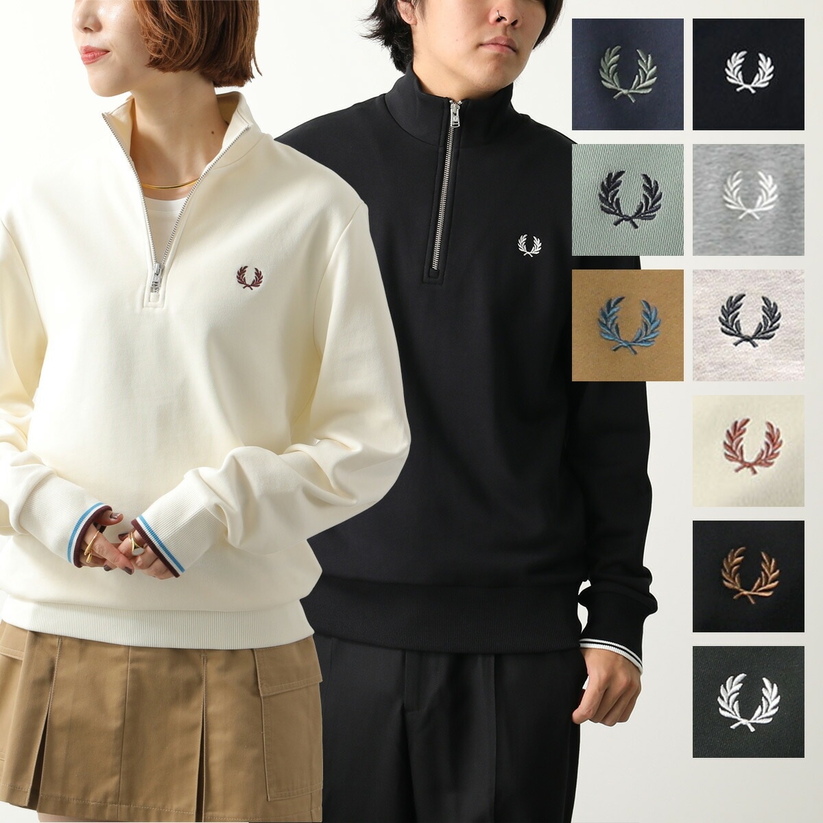 FRED PERRY フレッドペリー トレーナー HALF ZIP SWEATSHIRT M3574 メンズ レディース スウェット ハーフジップ ローレルリース刺繍 カラー10色