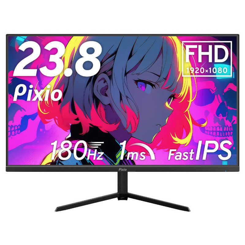 PIXIO　ピクシオ ゲーミングモニター 180Hz FHD IPSパネル 1ms(GTG) ［23.8型 /フルHD(1920×1080) /スクエア］ ブラック　PX248PPBK-O 24,980円