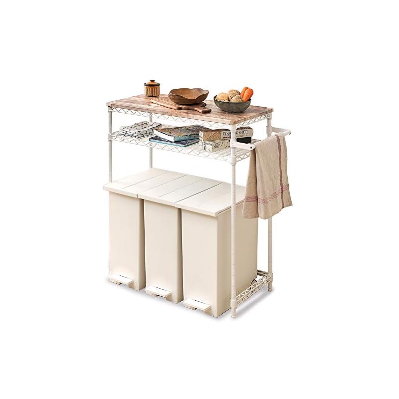 アイリスオーヤマ レンジ台 キッチンラック 幅75奥行36高さ90cm ロータイプ 耐荷重80kg メタル ゴミ箱上 組立品 スチール製 CMM-PRL7590 ホワイト