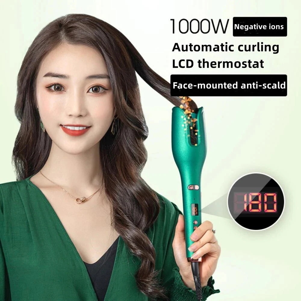 ヘアアイロン マイナスイオン液晶画面17速度温度調整antiscaldingカーラー プロ空気カールアイロン 新品自動巻き