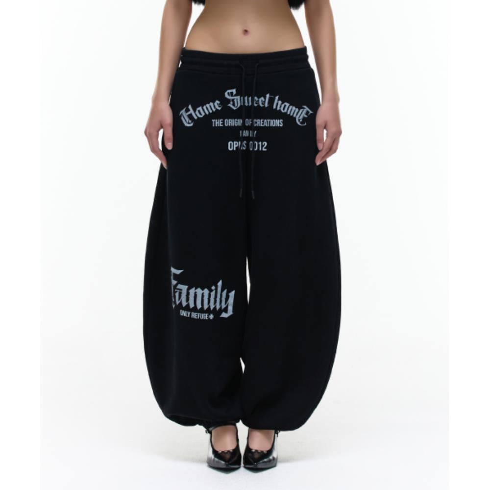 OPUS0012 Op 08 SWEET FAMILY BALLOON SWEAT PANTS BLACK OP 10,187円