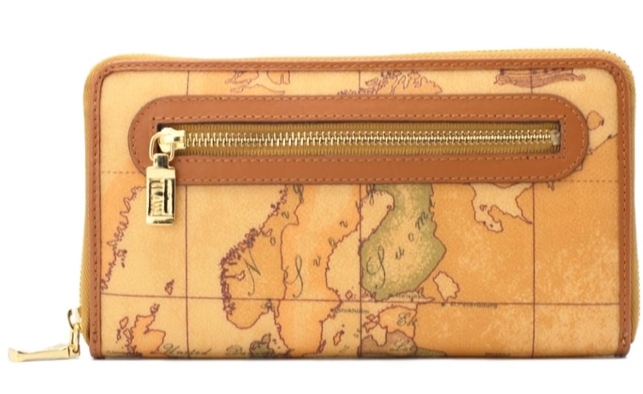 PRIMA CLASSE CW028-6000 プリマクラッセ ラウンドファスナー長財布 PVCキャンバス/カーフレザー ベージュ（地図柄）/キャメル/ゴールド /裁断箇所により地図柄が異なります