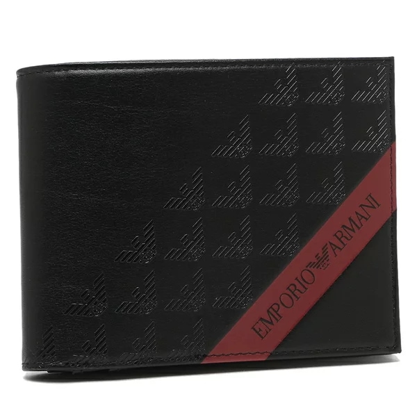 二つ折り財布 ブラック レッド メンズ EMPORIO ARMANI Y4R165 YQ12V 80681