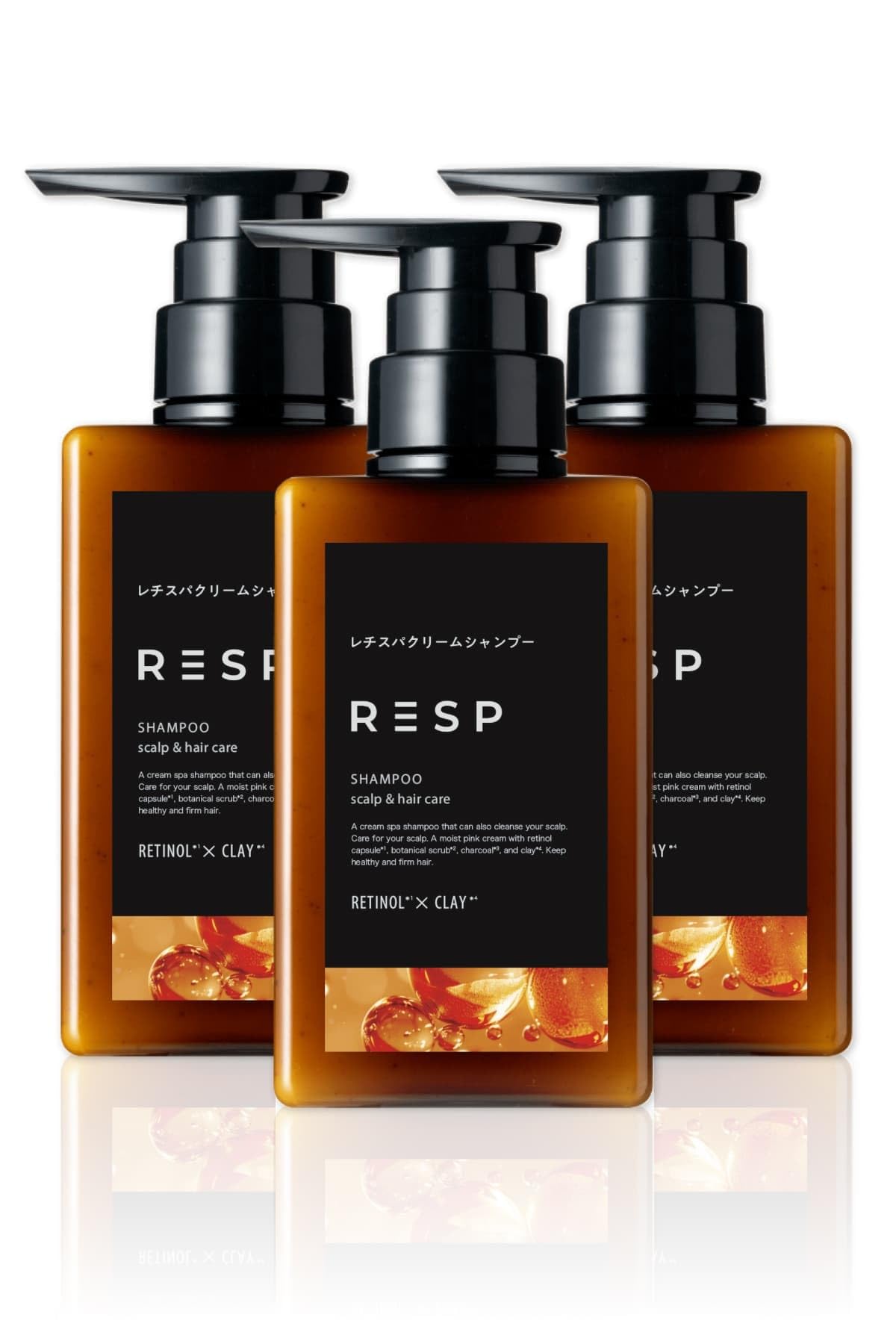 [レチスパ] クリームシャンプー 390g 泥シャンプー オールインワン 1本7役（トリートメント不要）レチノールカプセル配合 ケラチン・ヘマチン ノンシリコン ライラック&ベルガモット (390g×