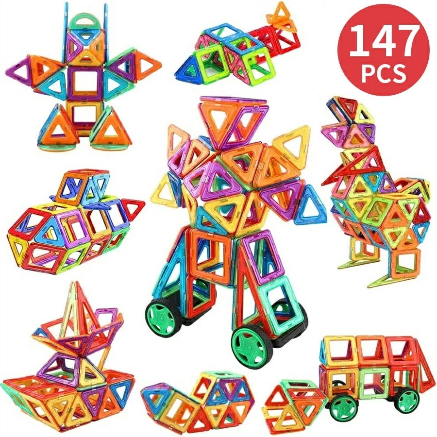 【迅速な出荷】マグネットブロック 147PCS クリスマス プレゼント クラシック磁石玩具 ブロックラボ 知育 DIY 知育玩具 創造力育てる マグネットおもちゃ 贈り物 ギフト ナンバーブロックス