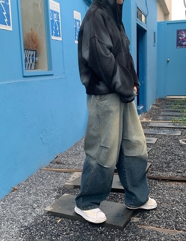 ツートン ピンタック ワイド デニムパンツ 7,530円