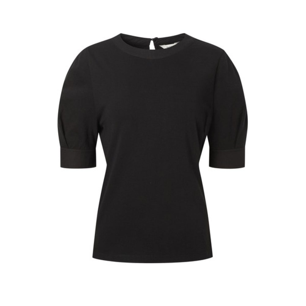 [ヘッジズレディース] 25SS ブラックメランジコットン 5 スリーブ T シャツ HSTS5B304BK