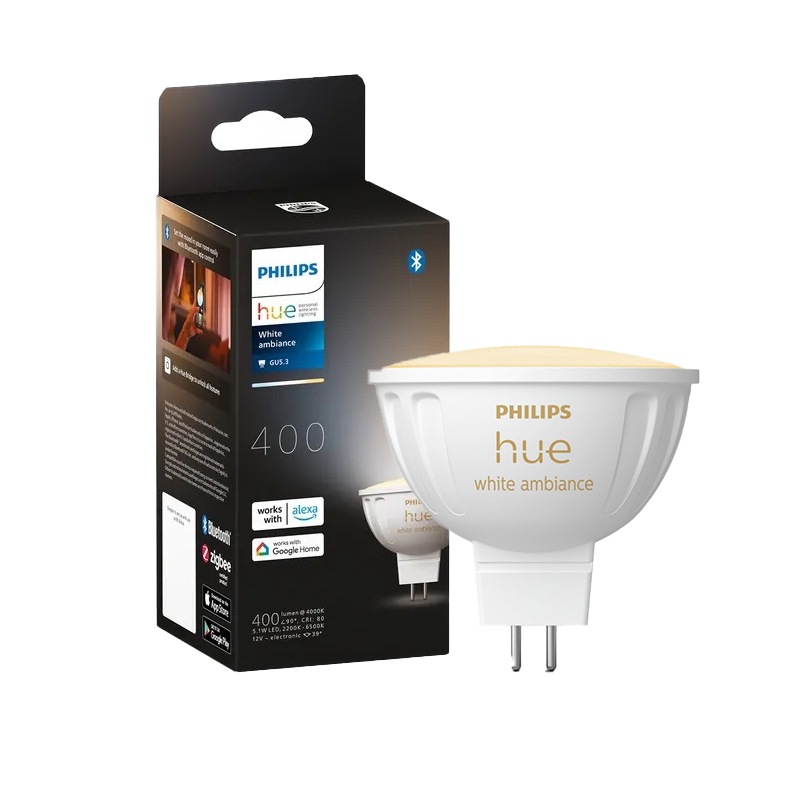 Hue MR16 GU5.3 400ルーメン 5.1W ホワイトアンビエンス電球 （関税はお客様のご負担となります）