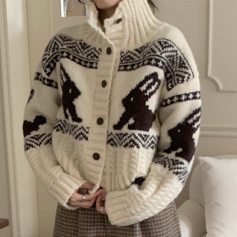 秋冬 カーディガン 韓国ファッション ニット長袖 セーター
