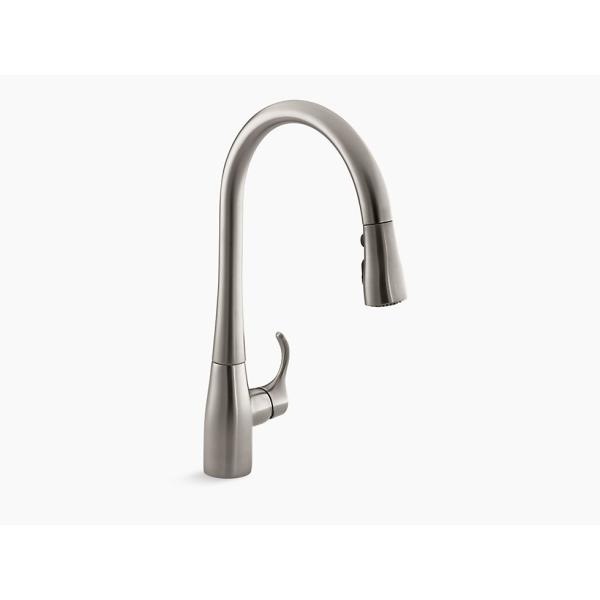 水栓 蛇口 キッチン 混合水栓 KOHLER コーラー シンプライス シングルレバー キッチン水栓 K-596T-ZZ-VS バイブラントブラッシュドステンレス 正規輸入品 保証
