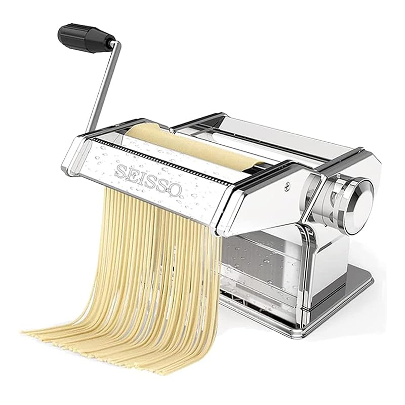 パスタマシン 製麺機 分離式 食品級 お手入れ簡単 厚さ幅調節可能 2種類カッター ステンレス製 テーブルに固定 衛生 家庭/業務兼用