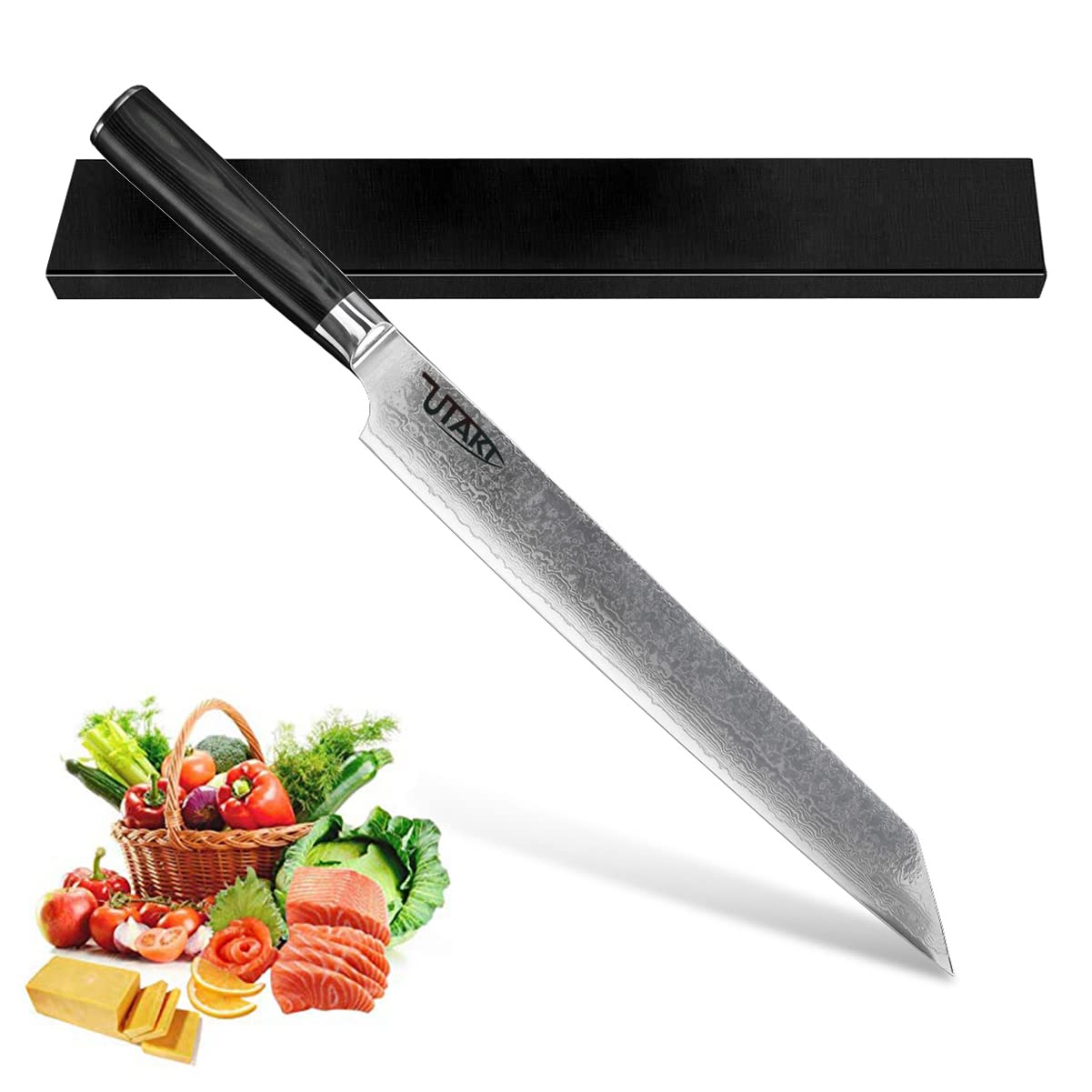 67層ダマスカス刺身包丁 切付型柳刃包丁 270mm 寿司包丁 料理ナイフ お刺身をおいしく盛り付けるのに欠かせない