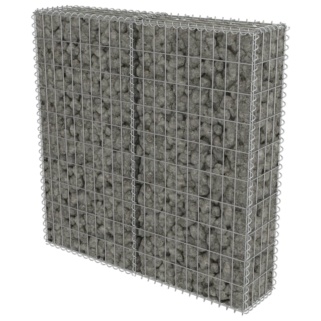 ガビオンウォール カバー付き 亜鉛メッキ鋼製 100x20x100cm