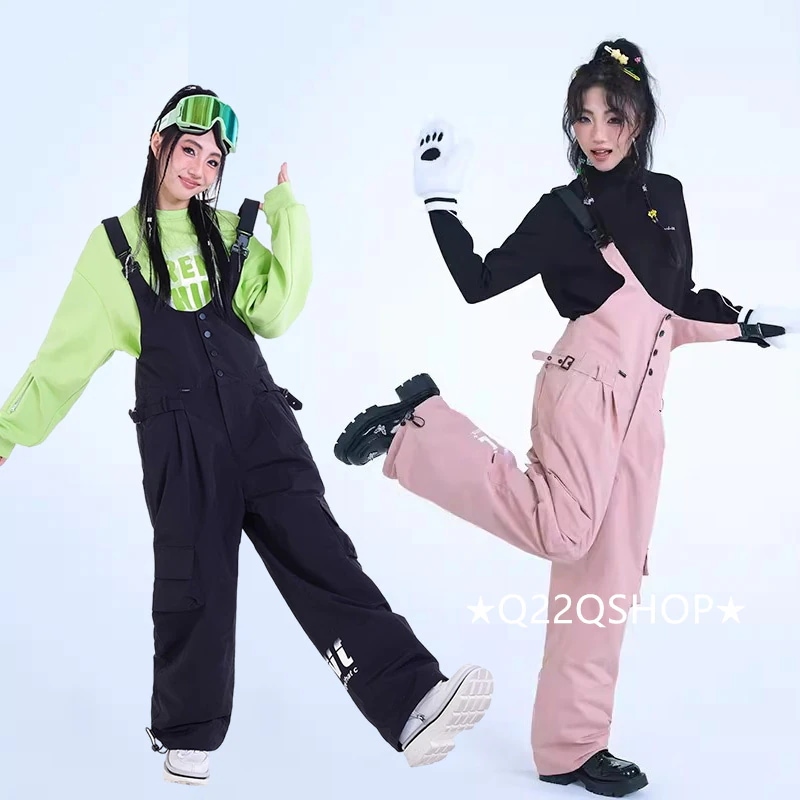 スノーボードウェア レディース メンズつなぎ オールインワン ビブパンツ 単品 防水20000mm スキーウェア スノボウェア ロングパンツ 男女兼用 韓国風 防水 防寒防雪