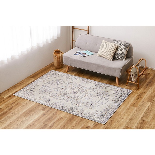 240639601 ネオクラシカル ソフトフランネルラグ レーナ 190190 ベージュ メーカー直送