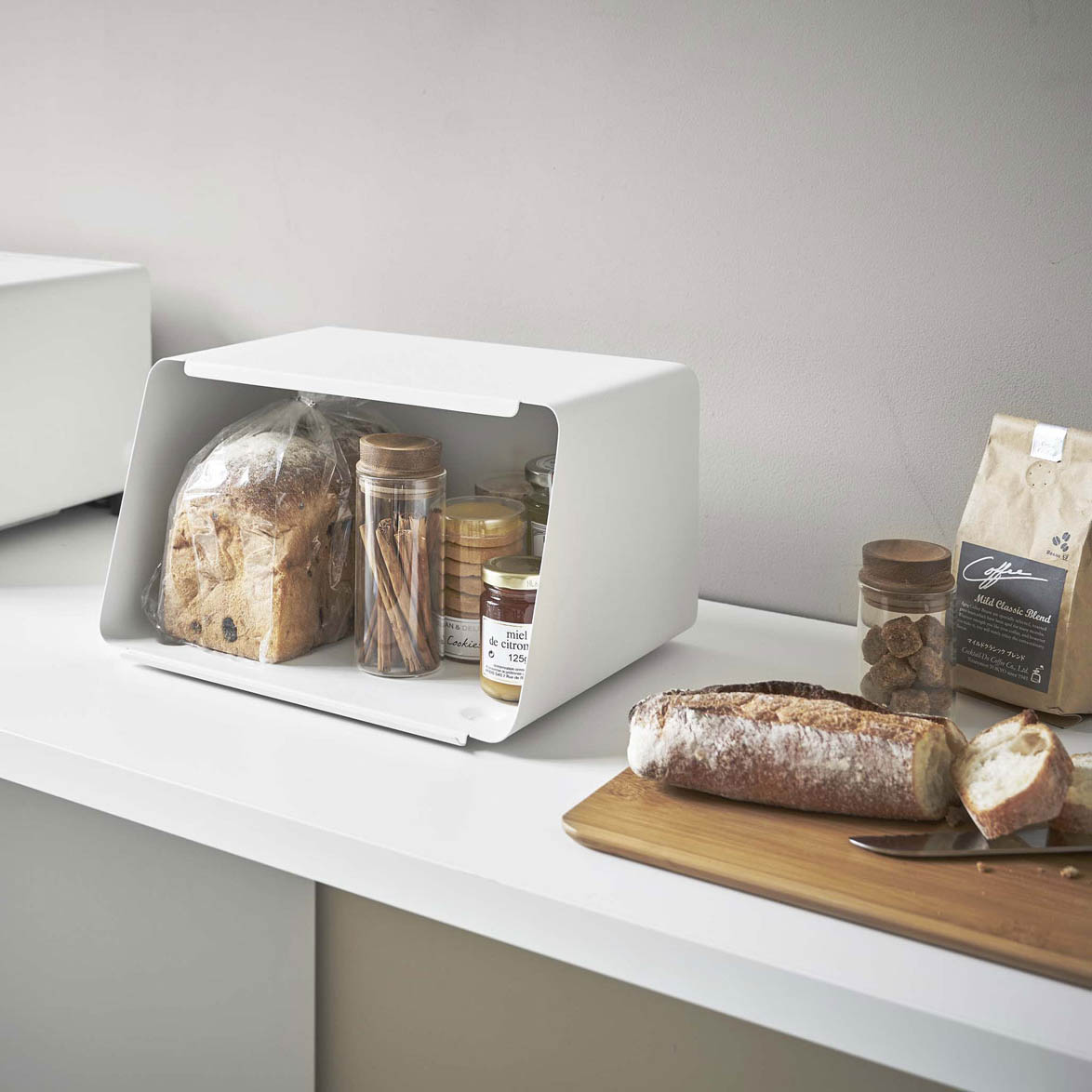 ブレッドボックス 山崎実業 TOWER タワー 蓋が外せるブレッドケース ホワイト