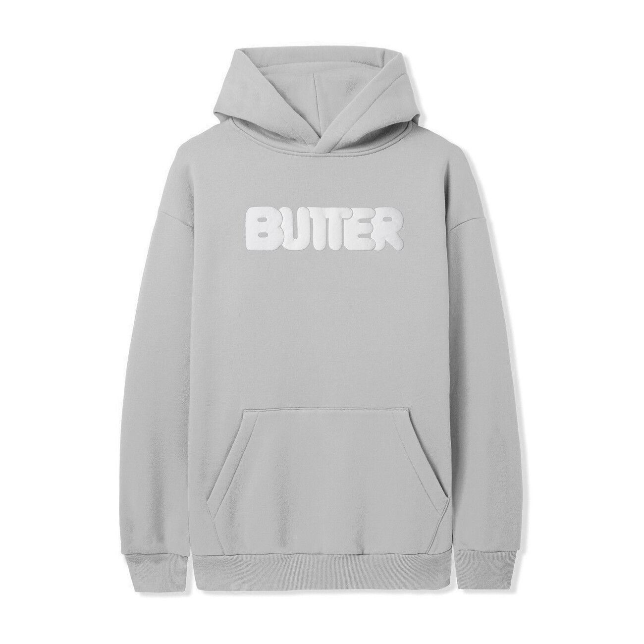 【BUTTER GOODS】 PUFF ROUNDED LOGO PULLOVER HOOD : CEMENT GREY