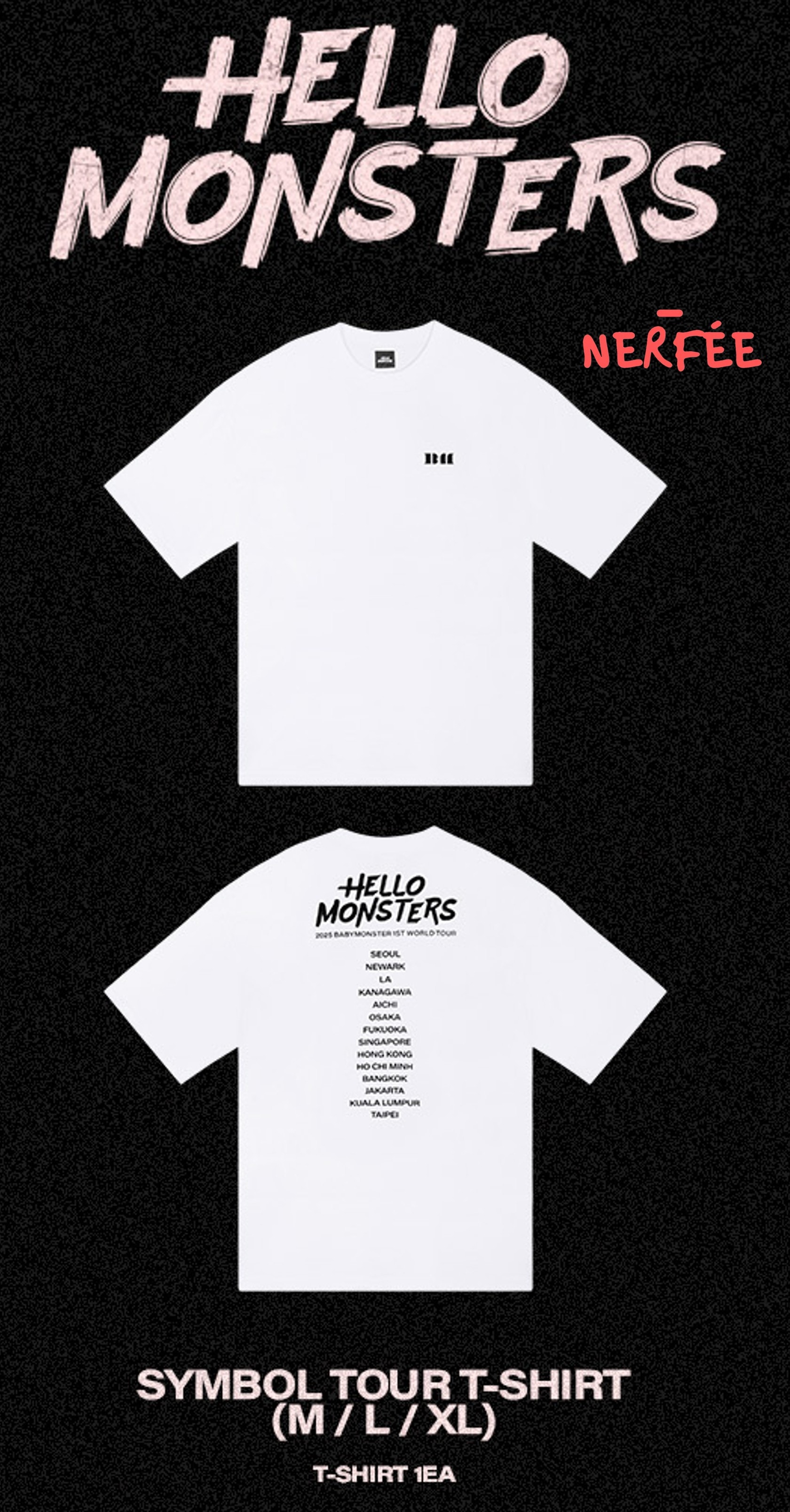 限定フォトカード付きSymbol Tour T-Shirt M / L / XL BABYMONSTER Asia Tour Official MD