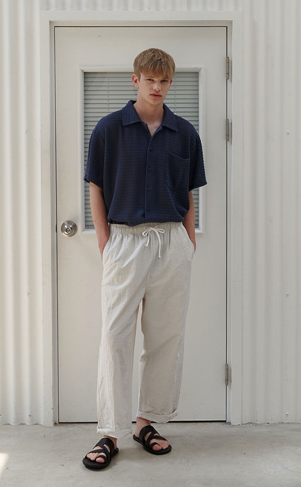 ツイスト カーブ ロールアップ パンツ サンドベージュ ワイドパンツ