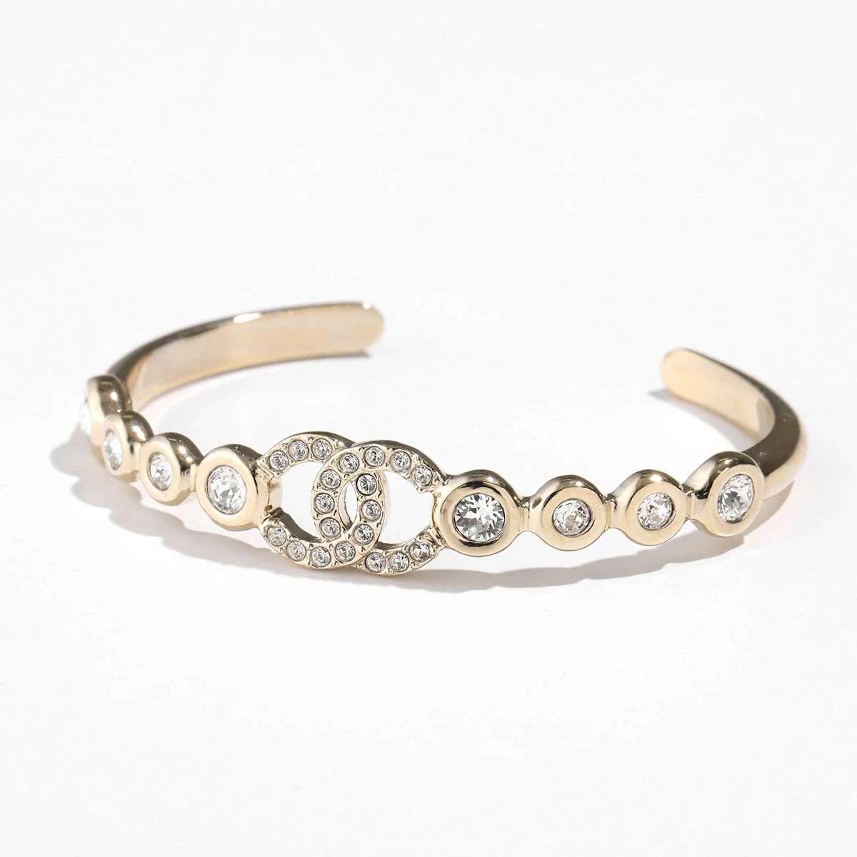 CHANEL シャネル バングル ABC178 B14706 レディース ブレスレット ラインストーン装飾 ココマーク CCマーク メタル アクセサリー U0953