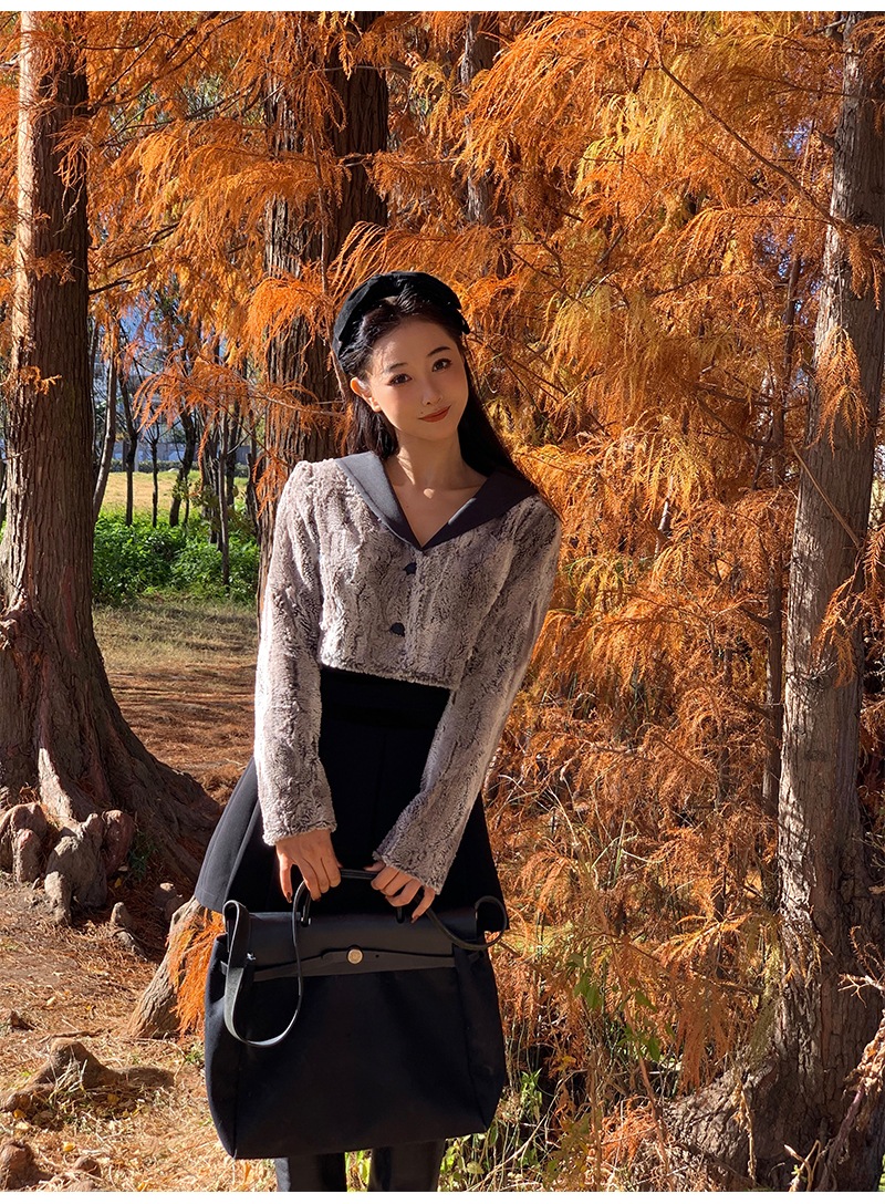 レディース 個性的なデザイン クール ショートコート 秋 冬 ニッチ ユニーク シック ハイエンド トップ 女性 グレー M L トップス かわいい 大人可愛い きれいめ シンプル カジュアル 大人