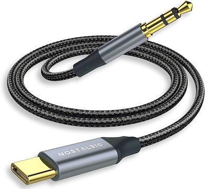 他サイト： USB C to 3.5 mm 変換 AUX ケーブル オーディオアダプタ DAC搭載 24bit/96KHz対応ナイロン編み iPhone15 16(メタリックグレー, 1m)の商品画像