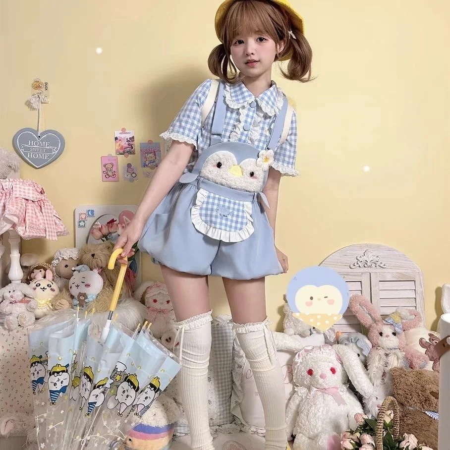 ロリータ夏の新作ペンギンぷにぷにかわいいふわふわ萌え夏のつぼみリュック10シャツメイド服
