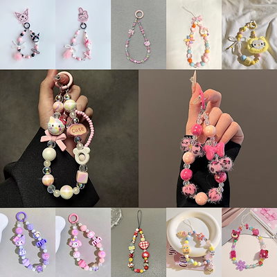 美品】みーつ サンリオ ピンク ケース、 ストラップ付き クロミ ネック