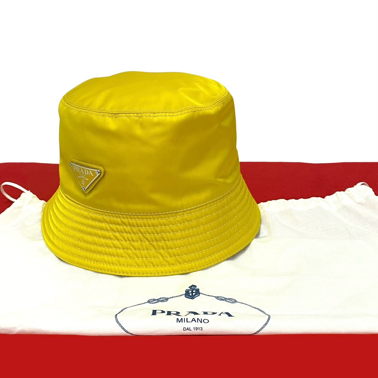 Re-Nylon 三角ロゴハット ナイロン イエロー 64276