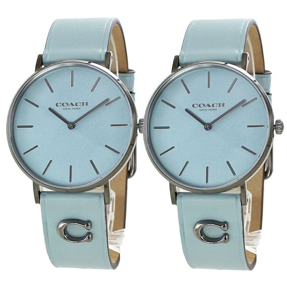 コーチ ペアウォッチ お揃い カップル ペア 腕時計 手表 シンプル 革ベルト 青 ブルー ペアギフト 両親 結婚式 誕生日 結婚記念日 夫 妻 夫婦 プレゼント お祝い 贈り物 ポイント消化