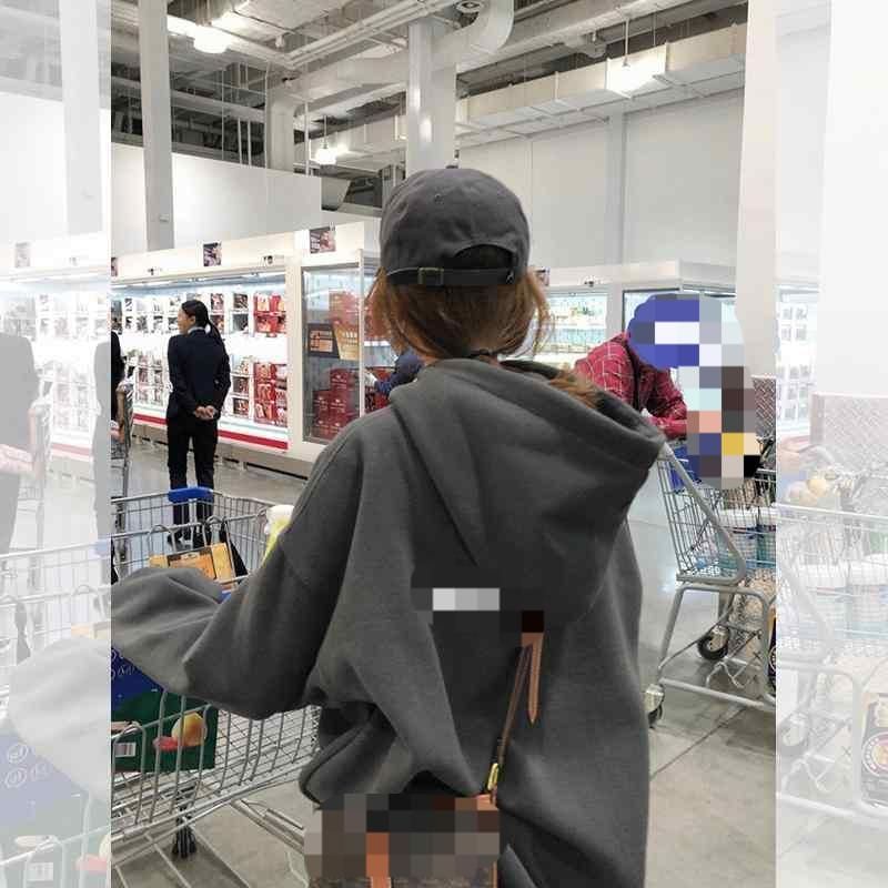 破格値フード レディース ショート 可愛い パーカー ジャケット アメリカン 秋冬 スウェットシャツ 付き お洒落 キレイ グレー