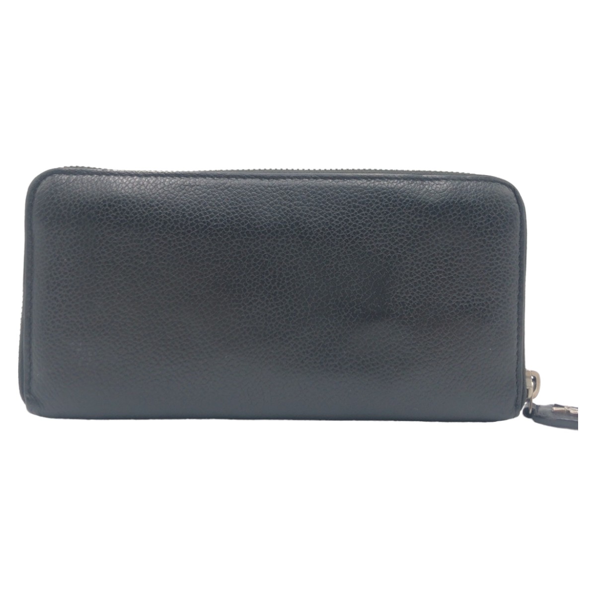 YSL ブラック シルバー金具 レザー 414680 ラウンドファスナー 長財布 メンズ 405336
