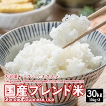暮らし応援!! 国産 ブレンド米 30kg(10kg×3袋) 業務用 大容量 まとめ買い お買い得 コスパ 白米 米