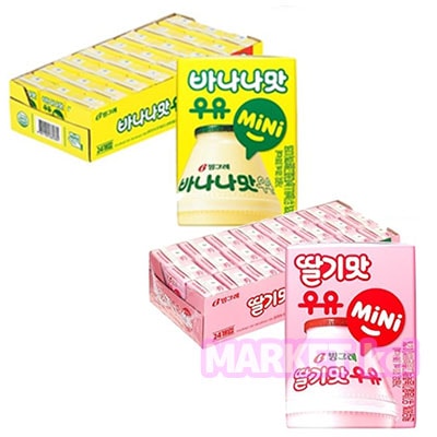 【120ml x 48個(24個入り2箱)】 バナナ牛乳ミニ24パック/BANANA MILK /韓国バナナ味ミルク/コンビニ/人気