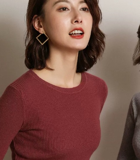 トップス デート モテアイテム ニットソー 長袖 スリム タイト 可愛い きれいめ 上品 おしゃれ かっこいい 可愛い ラブリー キュート ガーリー クール モード系 セクシー エレガント 5,173円