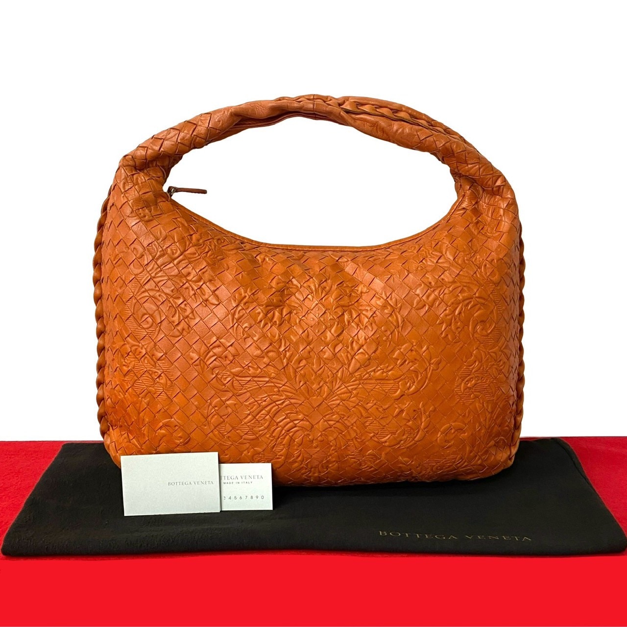 ホーボー イントレチャートハンドバッグ レザー オレンジ 45620