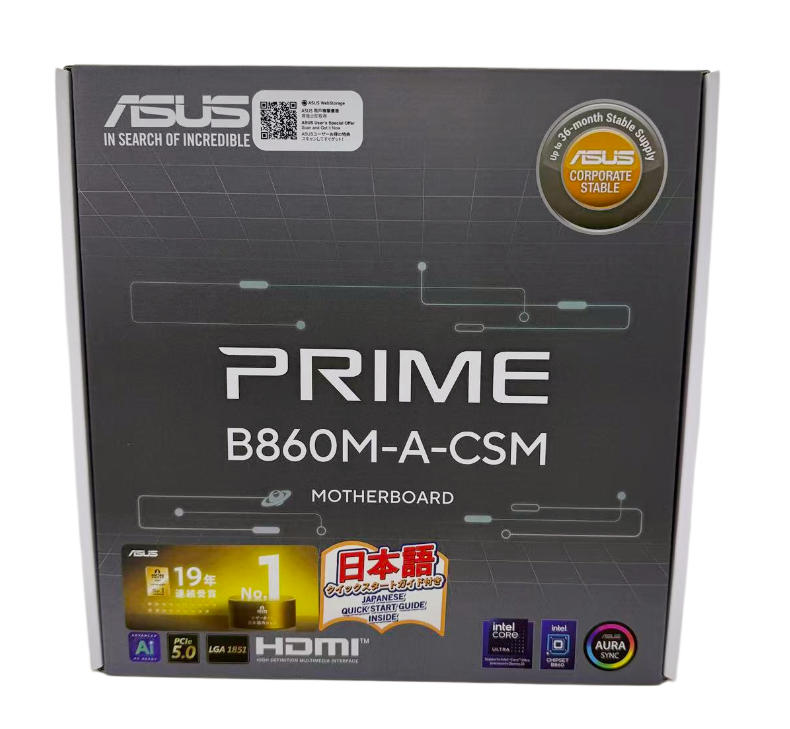 ASU S Intel CPU Core Ultra Processors (Series 2) LGA1851 対応 B860 Chipset mATX マザーボード/PRIME B860M-A-C