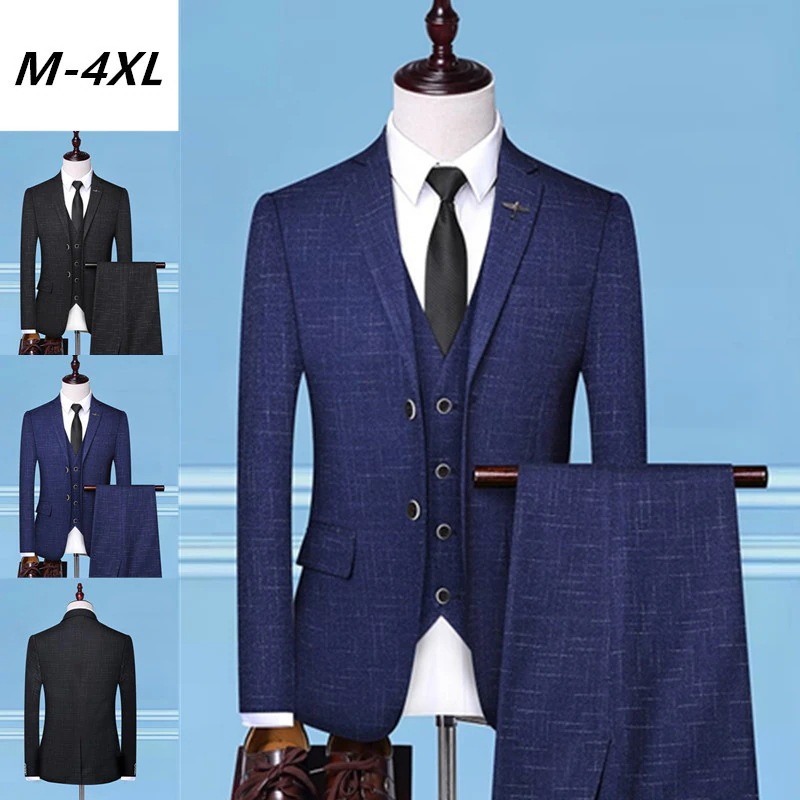 スーツ メンズ おしゃれ スーツセットアップ 3ピーススーツ ビジネススーツ チェック柄 スリム カジュアルスーツ フォーマルスーツ 洗える 紳士服 通勤 結婚式