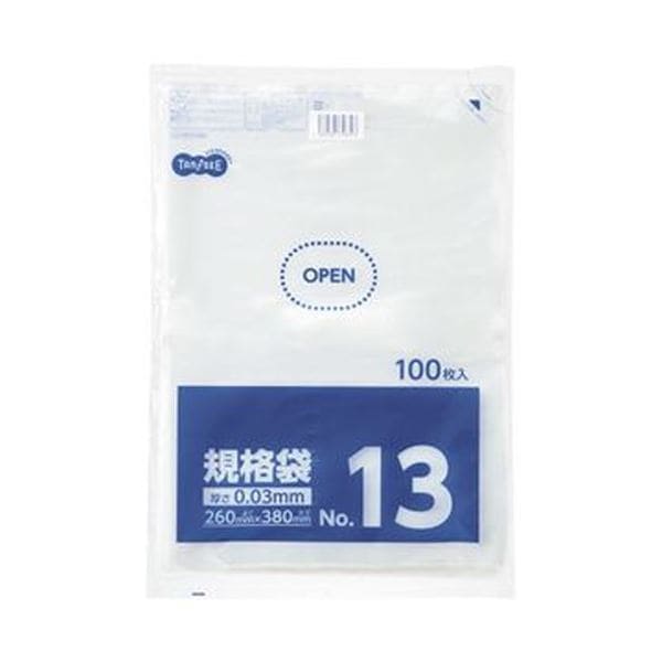 （まとめ）TANOSEE 規格袋 13号0.03x260x380mm 1パック（100枚）[x50]