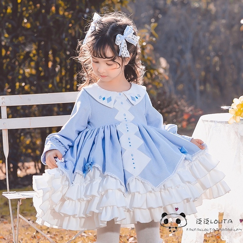 高級子供服ロリータ長袖ワンピースロリータスカート春