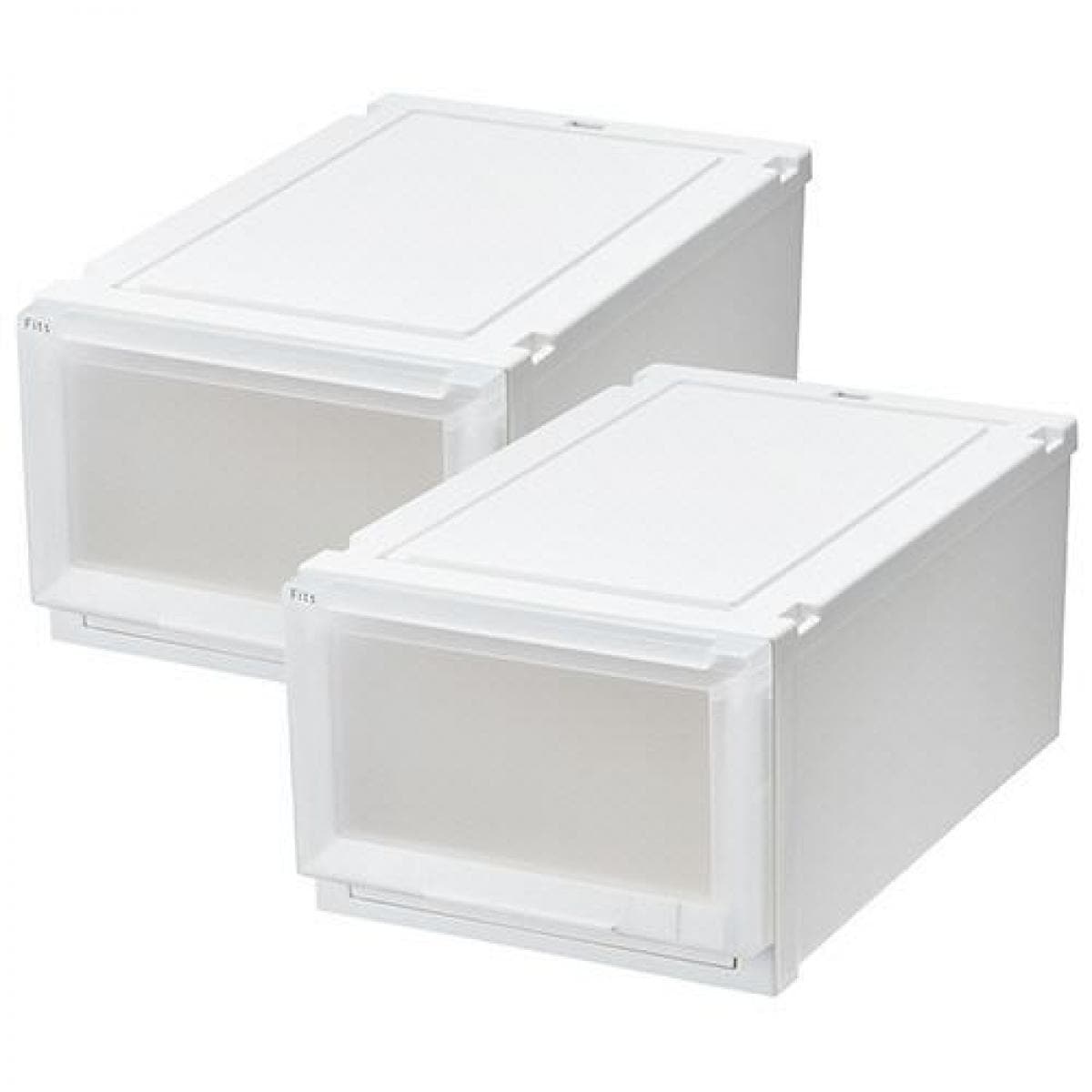 天馬(TENMA) フィッツケース 55-35M ホワイトクリア 収納 ケース 衣類 Fits 収納ボックス ホワイト (2個組)