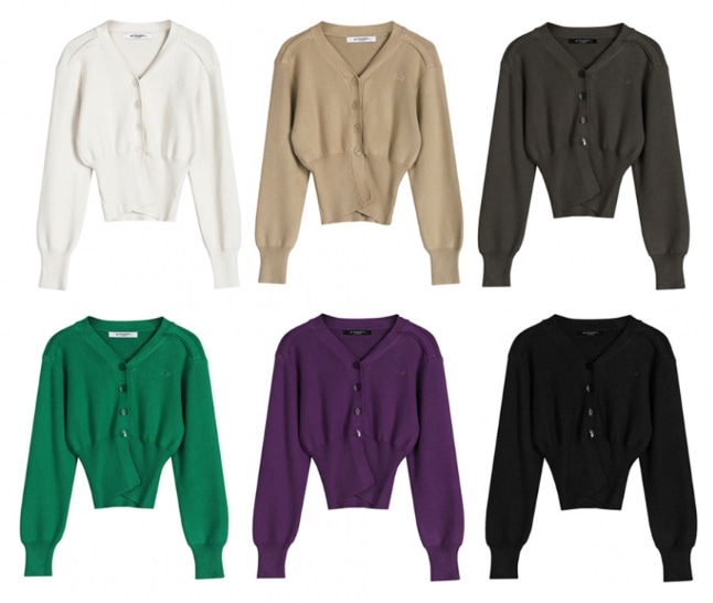 [IVEガウル着用] Balloon Ribbed Cardigan 6,447円