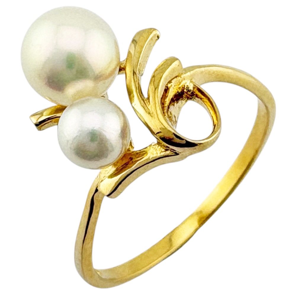 ミキモト リング 指輪 11.5号 18金 K18イエローゴールド パール MIKIMOTO 中古 美品
