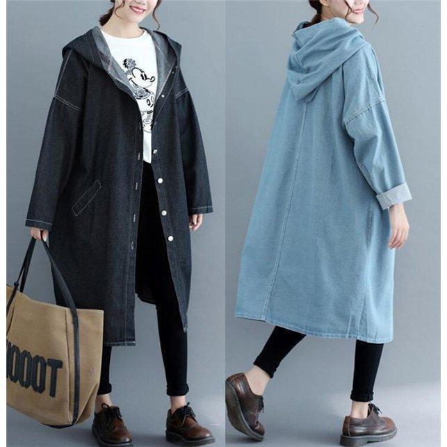 トレンチコートレディースデニムスプリングコートカジュアルロングコートお洒落レディースコート203040