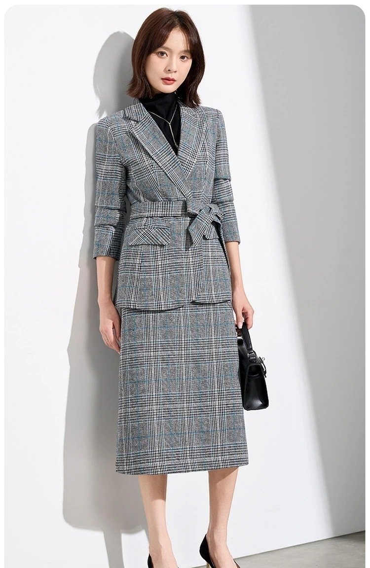 【期間特恵】秋冬まで穿ける！セットアップ ジャケット スカート チェック柄 テーラードカラー ショート丈 レディース ママ フォーマル ツイード セットアップ セレモニー 仕事用 入学式 入園式 卒