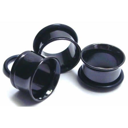 ボディピアス 14mm ブラック シングルフレアアイレット ステンレス 黒色 14ミリ ラージホール ゴム Oリング キャッチ 片側 大きい 広い 定番 シンプル 筒型 bk-fe14xxxxxx