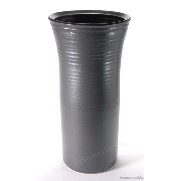 黒マット長傘立　（信楽焼き・陶器・傘立て・梅雨・雨・玄関・収納・B040-06）